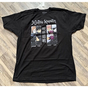 JuJuTsu Kaisen Mens Shirt Tee Black Anime Size XXL Japan Manga Cotton Casual NEW